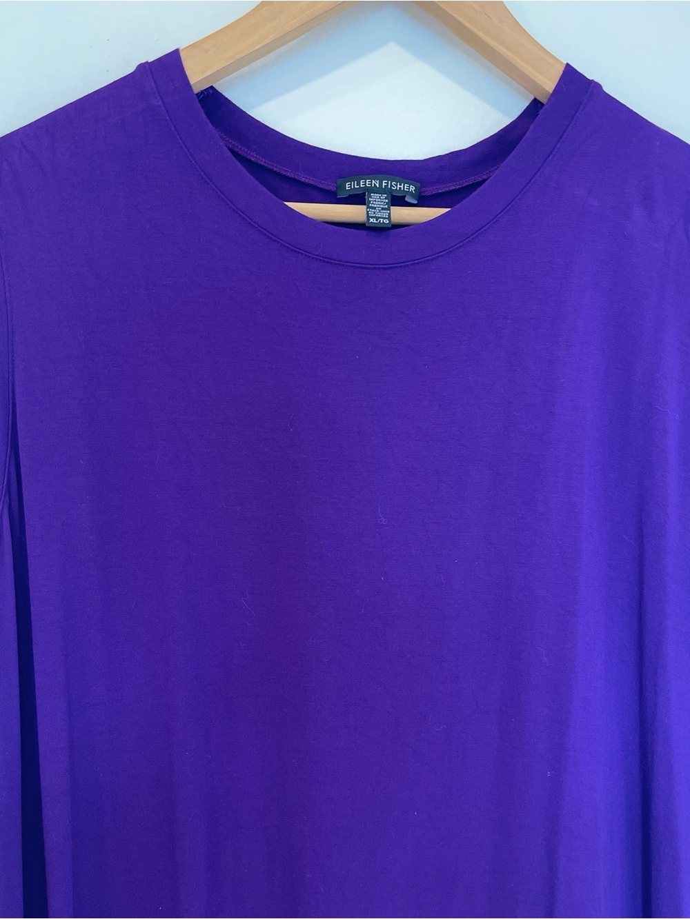 Eileen Fisher Crew Neck Sleeveless Dress in Deep Purple Bright Violet